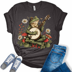 Frog Shirt Casual Cottagecore Clothing for Women Vintage Plus Size Summer Tops