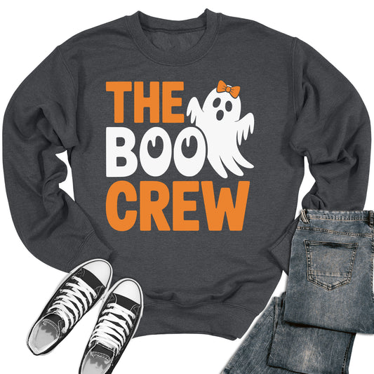 Boo Crew Crewneck Sweater Women's Halloween Funny Ghost Sweatshirt
