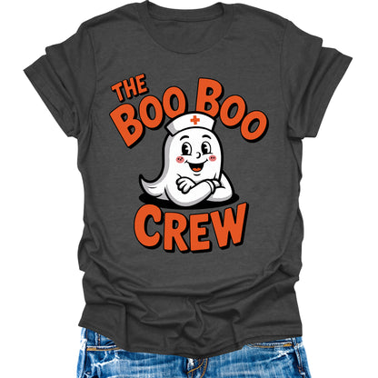 Boo Boo Crew Nurse Shirt Halloween Shirts Womens Cute Ghost Graphic Tees