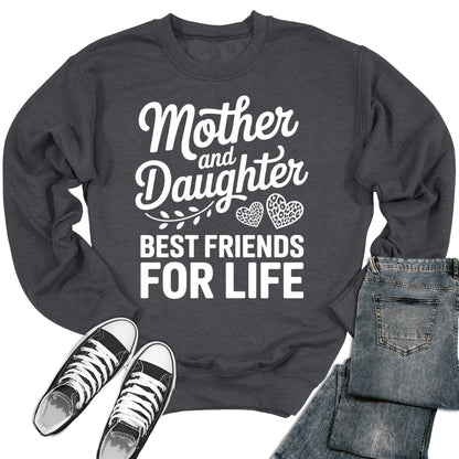 Mother & Daughter Best Friends Matching Gift Heavy Blend Crewneck Sweatshirt