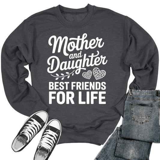 Mother & Daughter Best Friends Matching Gift Heavy Blend Crewneck Sweatshirt