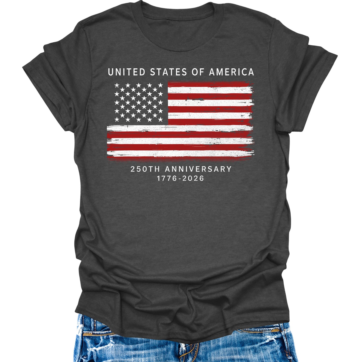 Women's 250 Anniversary USA Shirt Patriotic Crewneck Pullover Tops Short Sleeve T Shirt America Graphic Tee