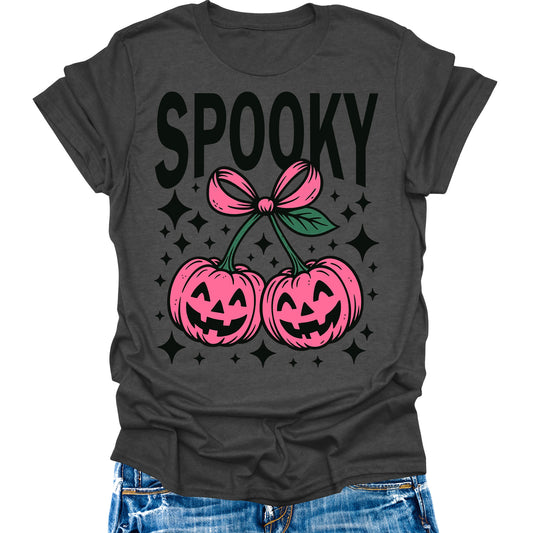 Spooky Pumpkin Shirts Womens Halloween T-Shirts Cute Trendy Graphic Tees