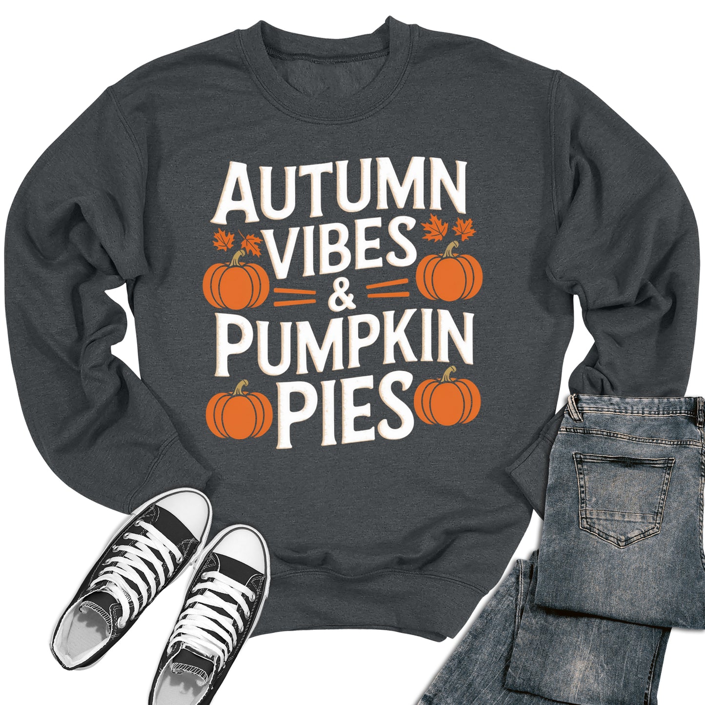 Autumn Vibes & Pumpkin Pies Crewneck Sweatshirt