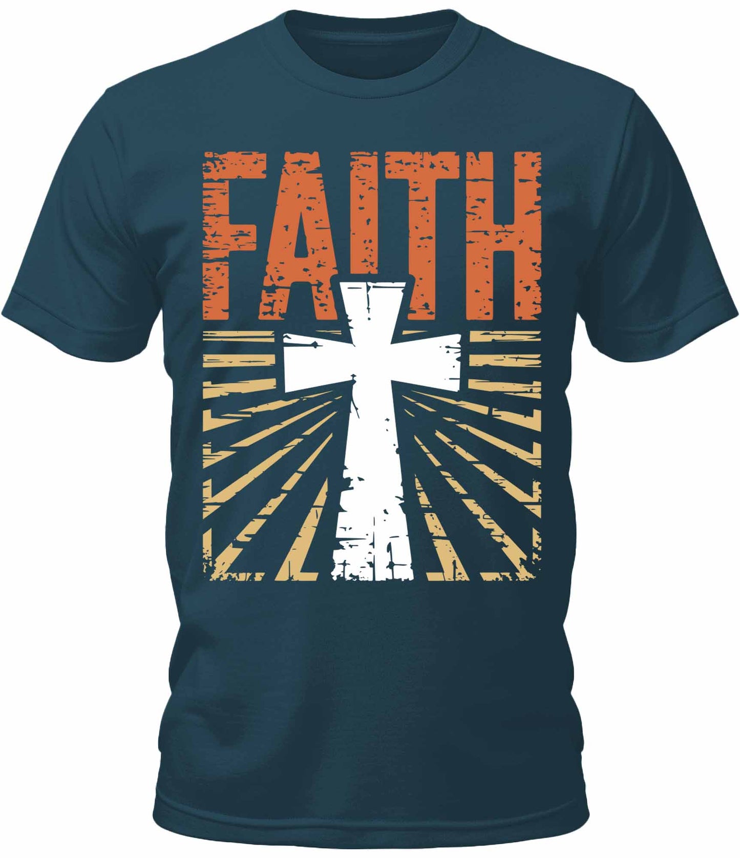 Men's Faith Christian Cross Retro Vintage Graphic Tee Cool Premium Tshirt