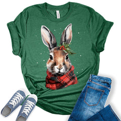 Cute Rabbit with Scarf Shirt For Women