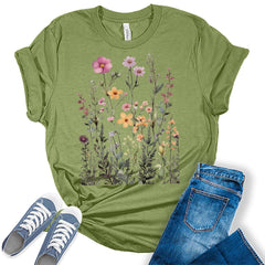 Boho Wildflower Floral Shirt For Women