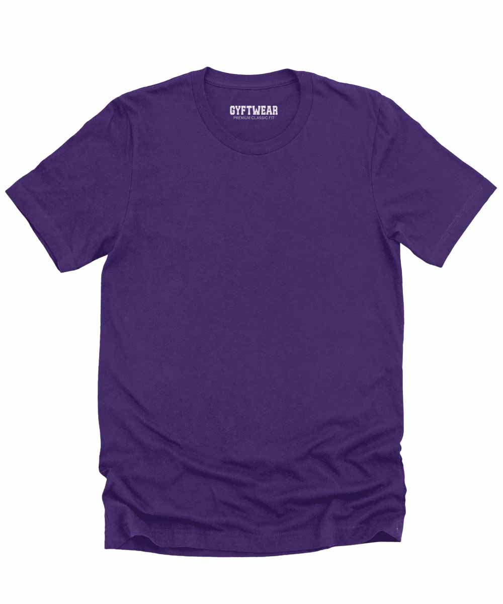 Men's Purple T Shirts Premium Casual Short Sleeve Classic Fit Crew Neck Shirts