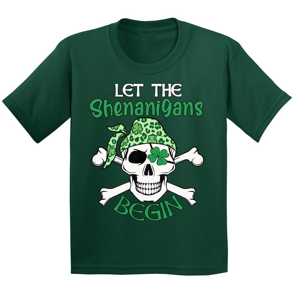 Let The Shenanigans Begin T Shirt St Patricks Day Shirt Kids Clothes Boys Girls Short Sleeve Graphic Tees