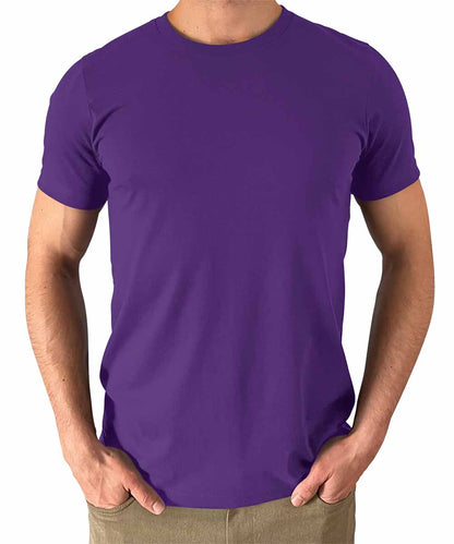Men's Purple T Shirts Premium Casual Short Sleeve Classic Fit Crew Neck Shirts