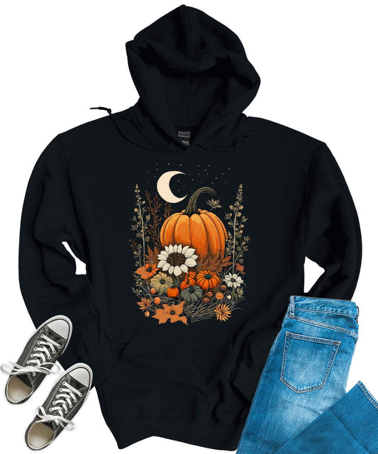 Floral Pumpkin Cottagecore Thanksgiving Hoodie