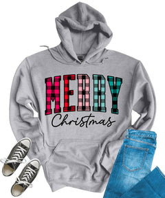 Plaid Merry Christmas Funny Yuletide Season Hoodie