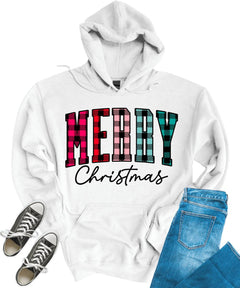 Plaid Merry Christmas Funny Yuletide Season Hoodie