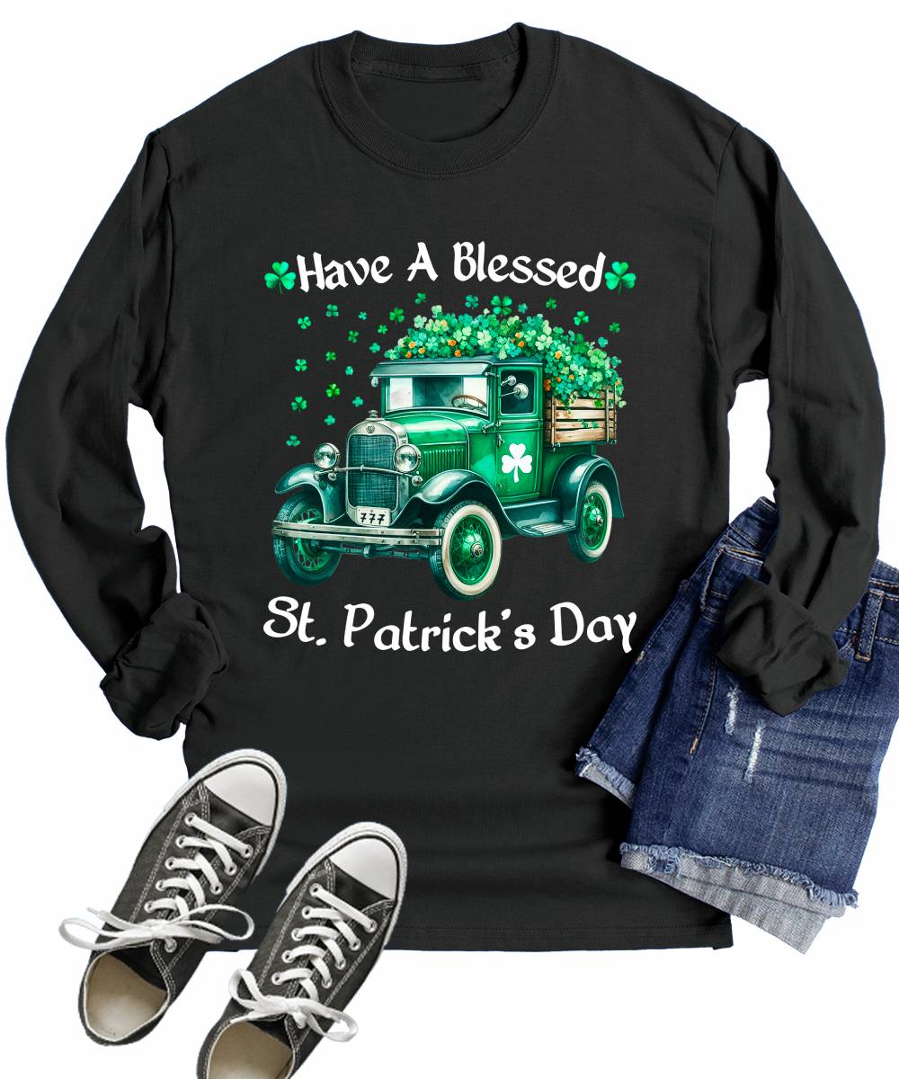 Have A Blessed St Patrick's Day Women Long Sleeve