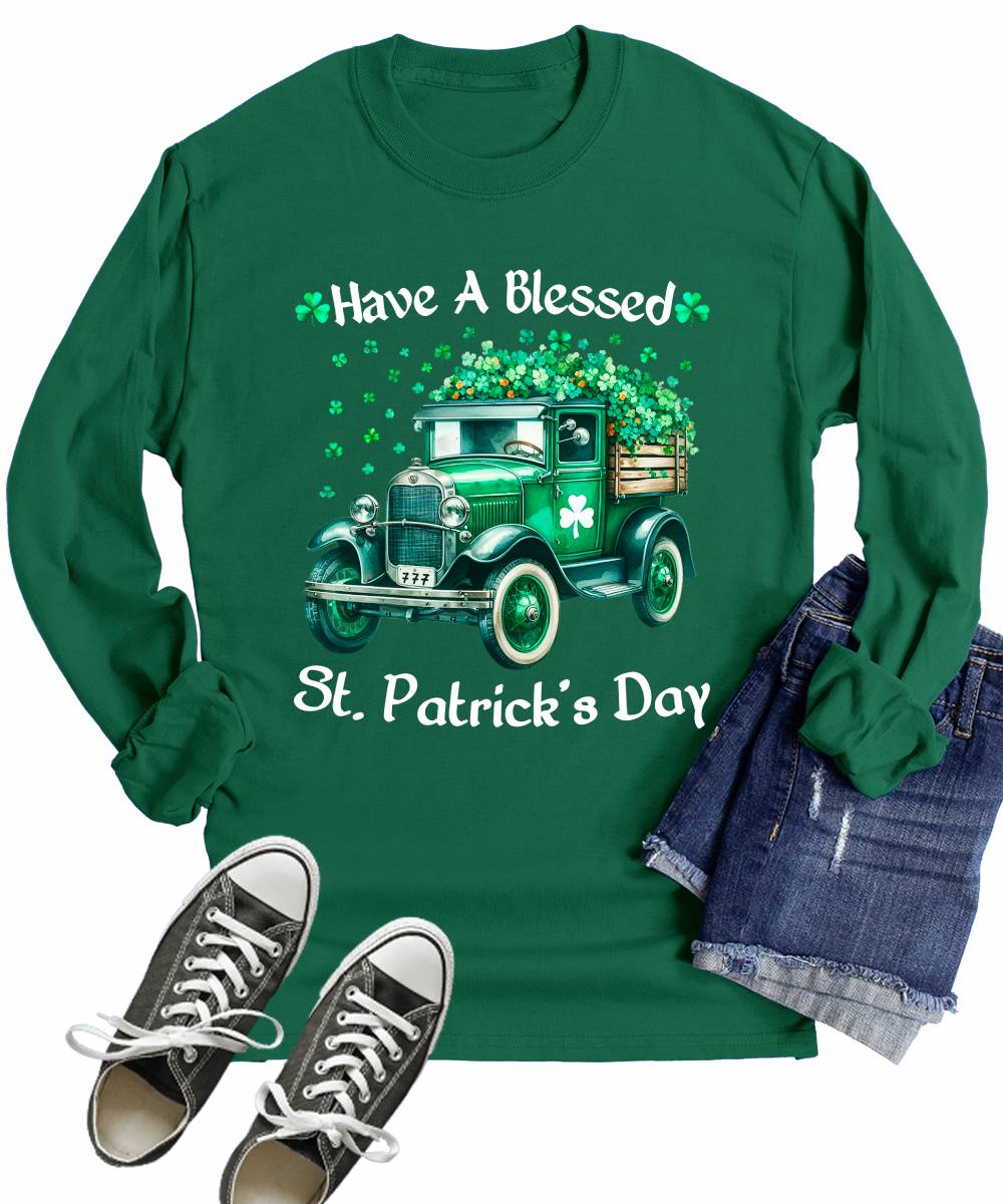 Have A Blessed St Patrick's Day Women Long Sleeve