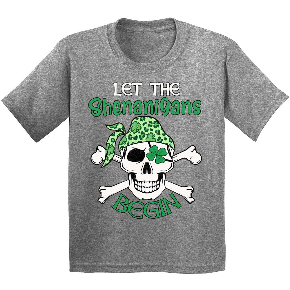 Let The Shenanigans Begin T Shirt St Patricks Day Shirt Kids Clothes Boys Girls Short Sleeve Graphic Tees