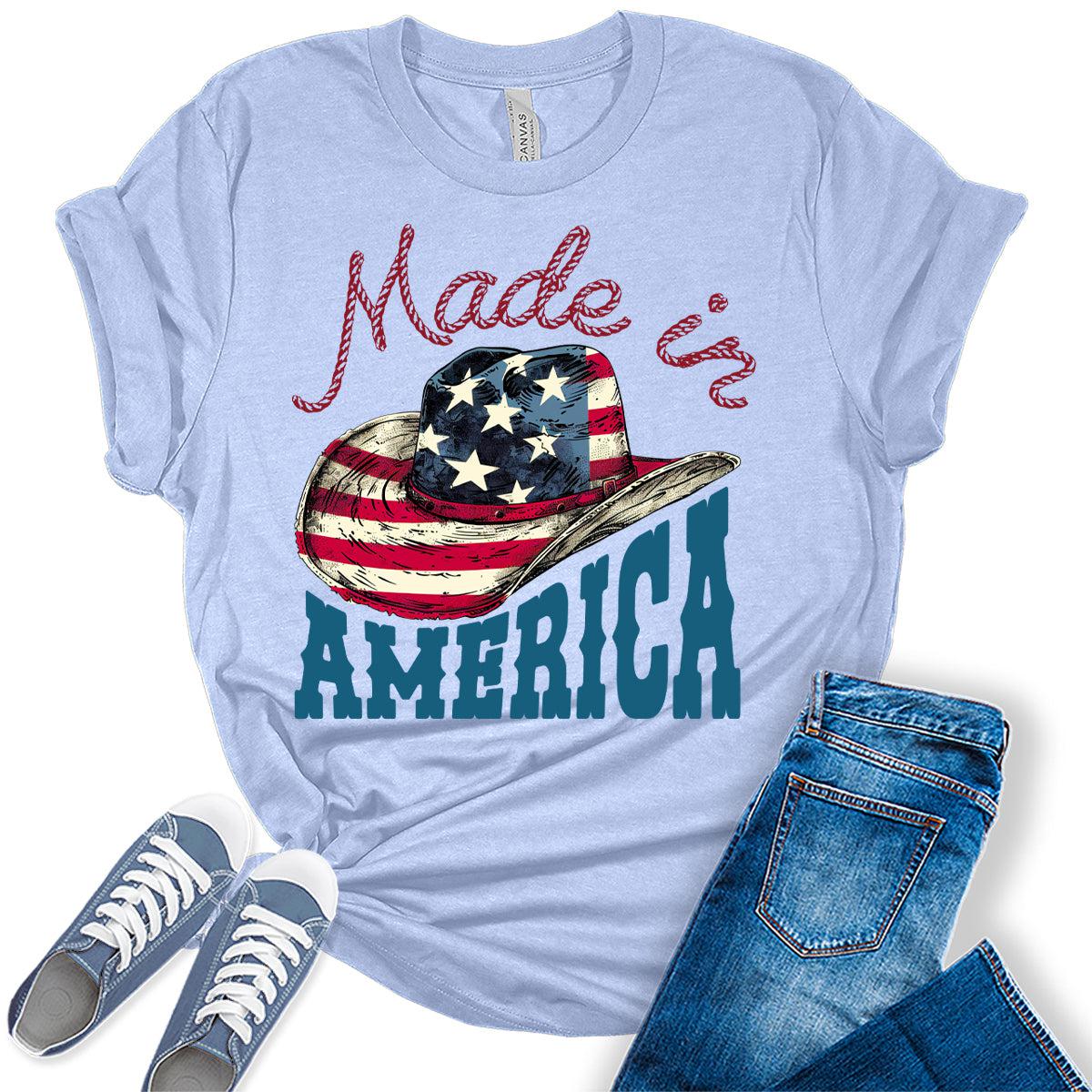 Made In America Cowboy Graphic Tees For Women