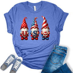 USA Gnomes American Flag Graphic Tees For Women