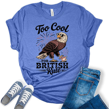 4th of July Shirts For Women Patriotic Graphic Tees British Rule Bella Plus Sized Tops