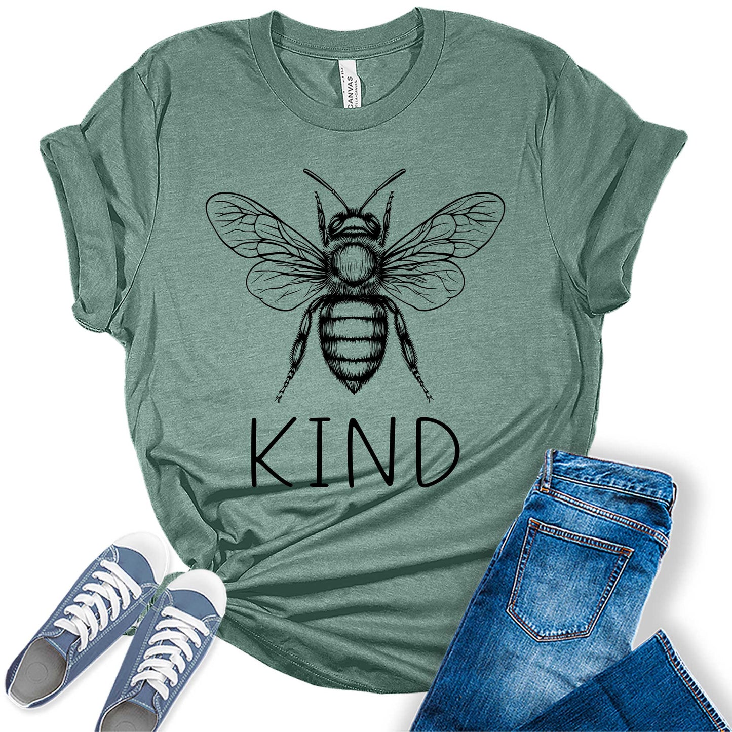 Women's Be Kind Shirt Short Sleeve Funny Graphic Tshirts Cute Tops Teacher Tees