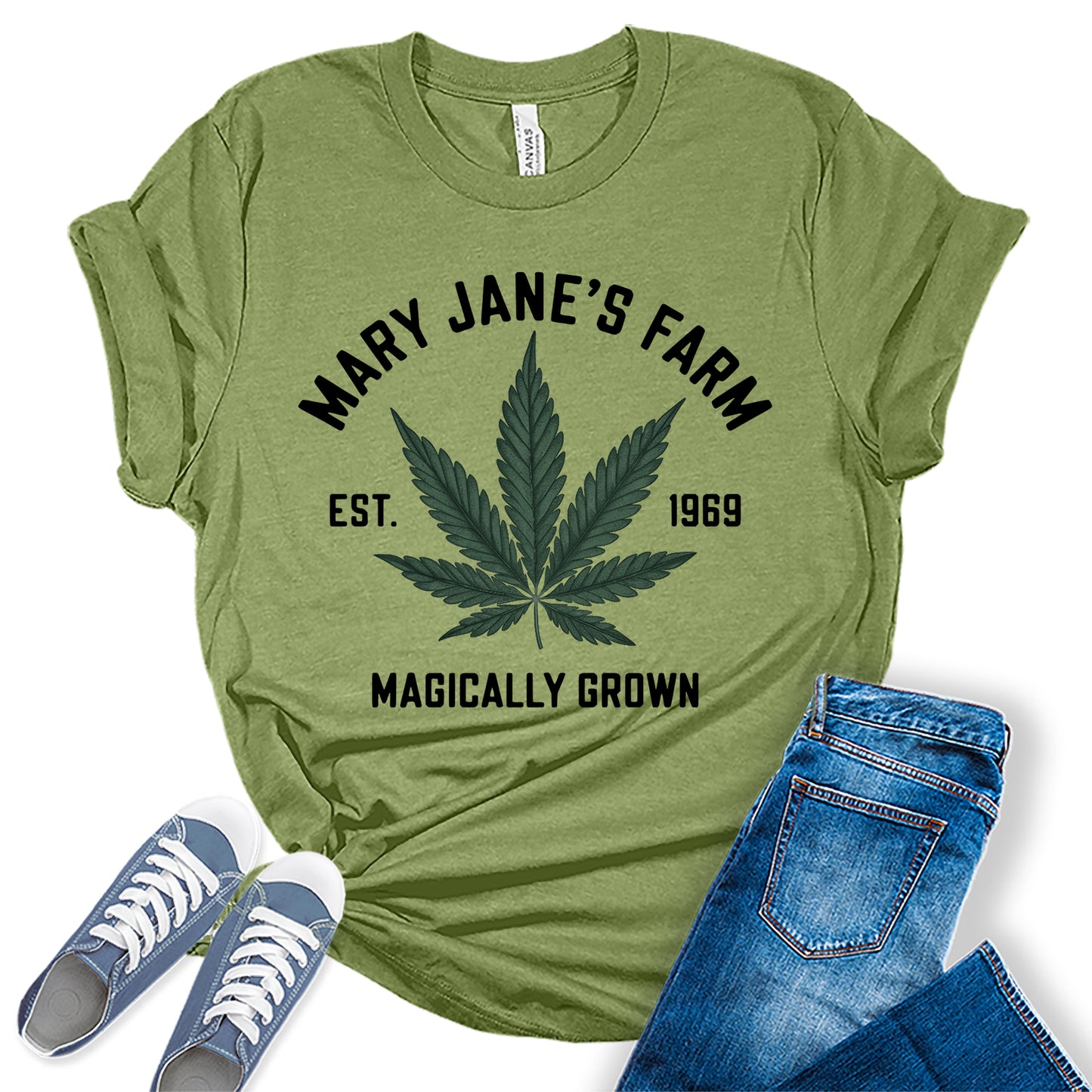 Womens Mary Jane's Farm Cannabis 1969 Graphic Tees