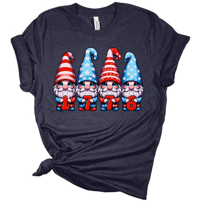 4th Of July American Flag 1776 Gnomes Graphic Tees for Womens