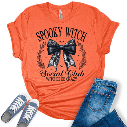 Spooky Witch Halloween Graphic Tees for Women