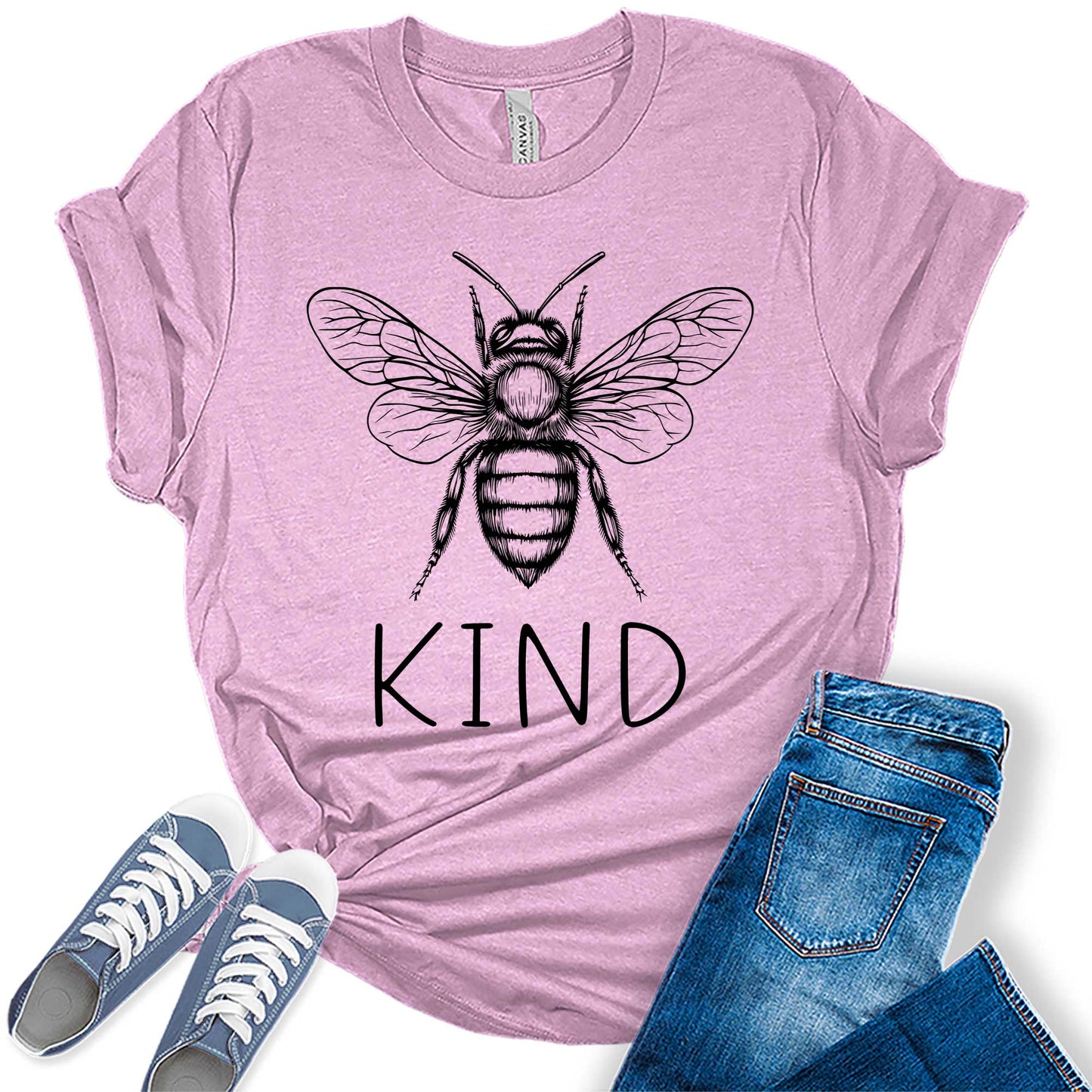 Women's Be Kind Shirt Short Sleeve Funny Graphic Tshirts Cute Tops Teacher Tees