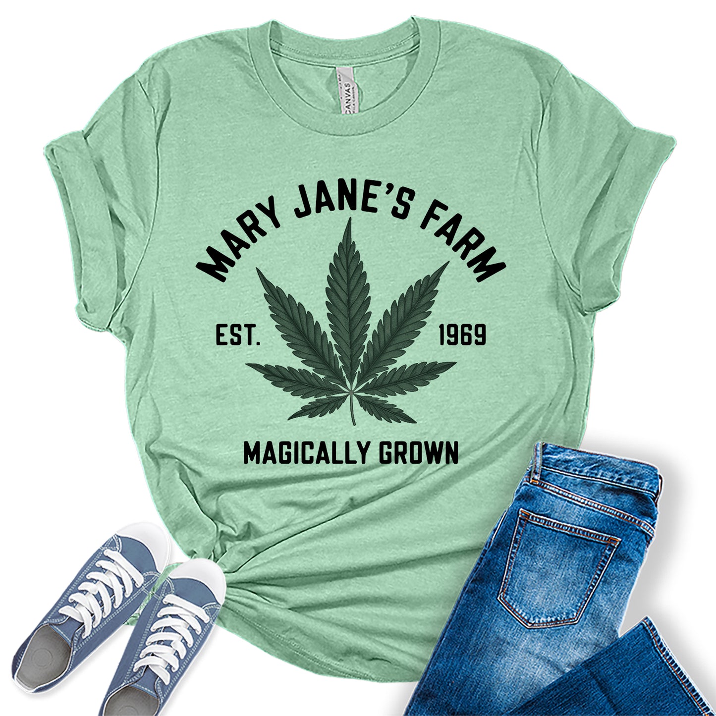 Womens Mary Jane's Farm Cannabis 1969 Graphic Tees