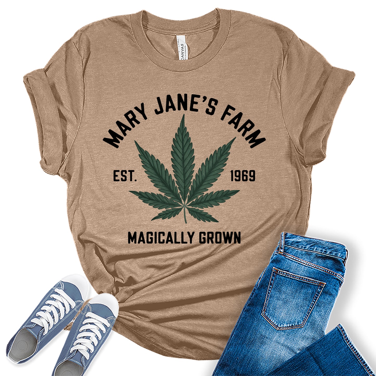 Womens Mary Jane's Farm Cannabis 1969 Graphic Tees