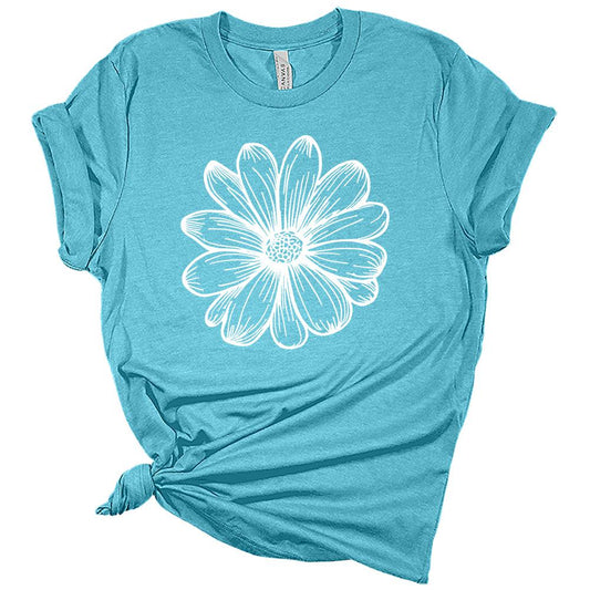 Womens Trendy Summer Cute Daisy Shirt Casual Ladies Floral Bella Graphic Tees Spring Short Sleeve for Women
