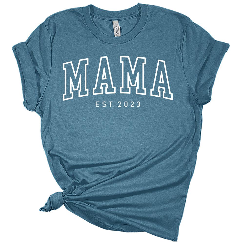 Mama Est. 2023 College Print Women's Graphic Tee