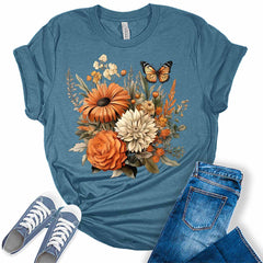 Fall Floral Butterfly Women's Graphic Tee