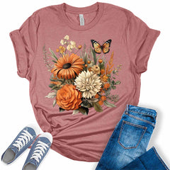 Fall Floral Butterfly Women's Graphic Tee
