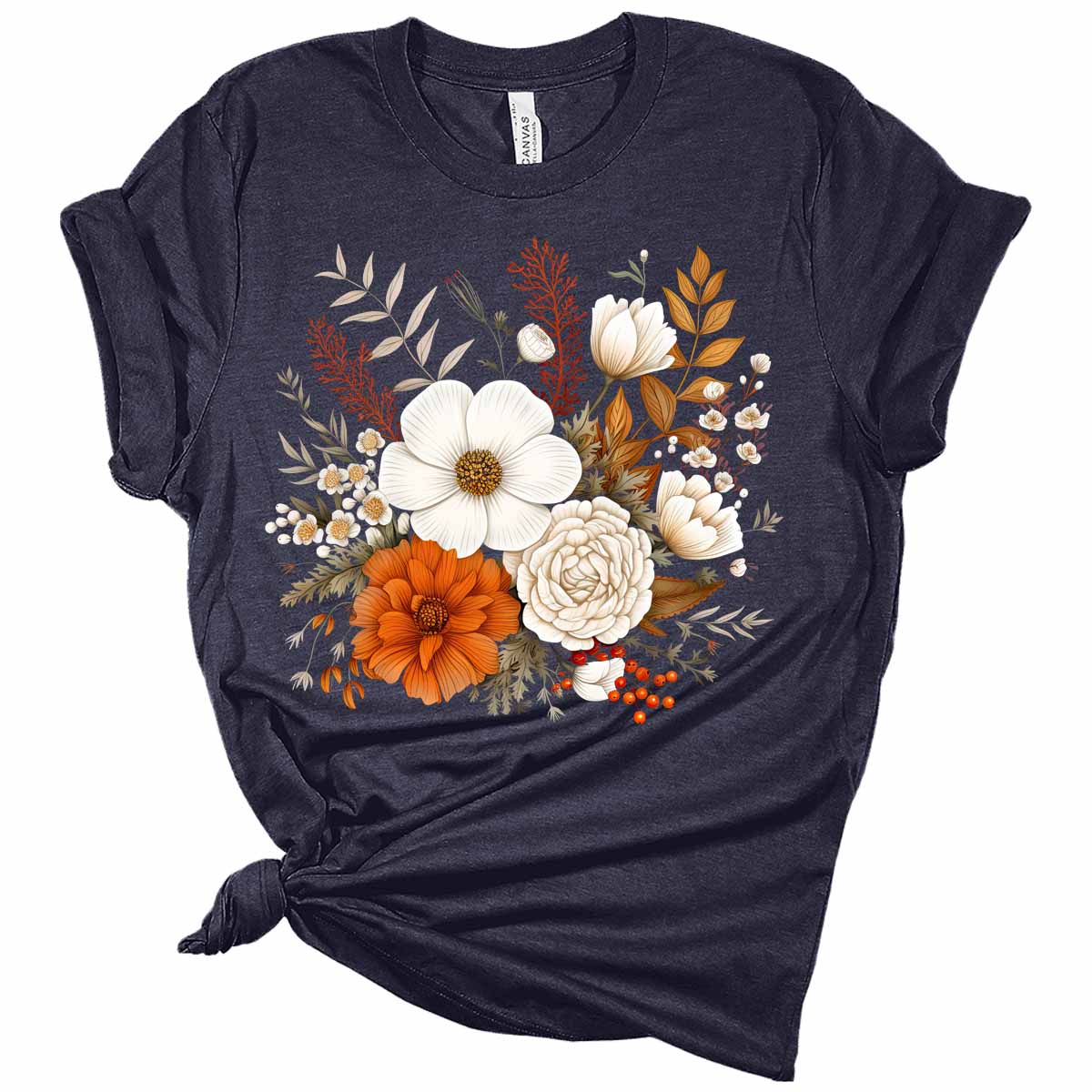 Floral Watercolor Books Unisex Tee Heather Tan / M