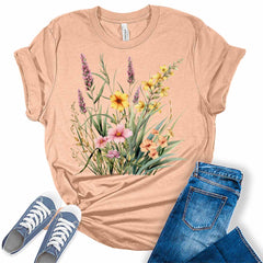 Spring Floral Collage Womens Graphic Tees