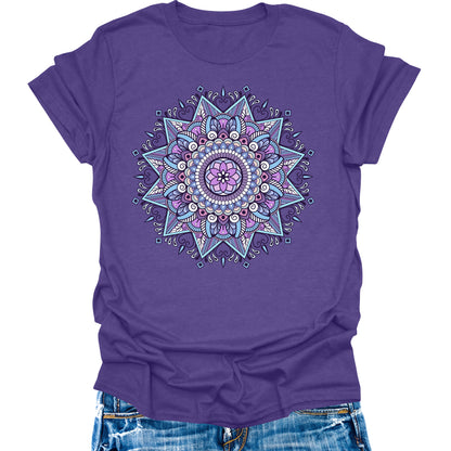 Women's Mandala Shirt Purple Graphic Tee