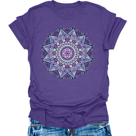 Women's Mandala Shirt Purple Graphic Tee
