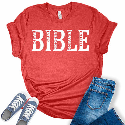 BIBLE Basic Info Before Leaving Earth Christian Women's Graphic Tee