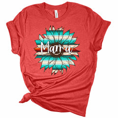 Mama Serape Sunflower Graphic Shirt Women's Bella Mom Gift T-Shirt