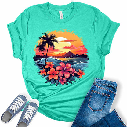 Beach Sunset Summer Women's Graphic Tee