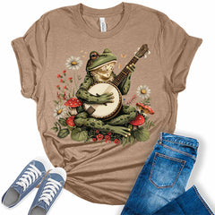 Frog Shirt Casual Cottagecore Clothing for Women Vintage Plus Size Summer Tops
