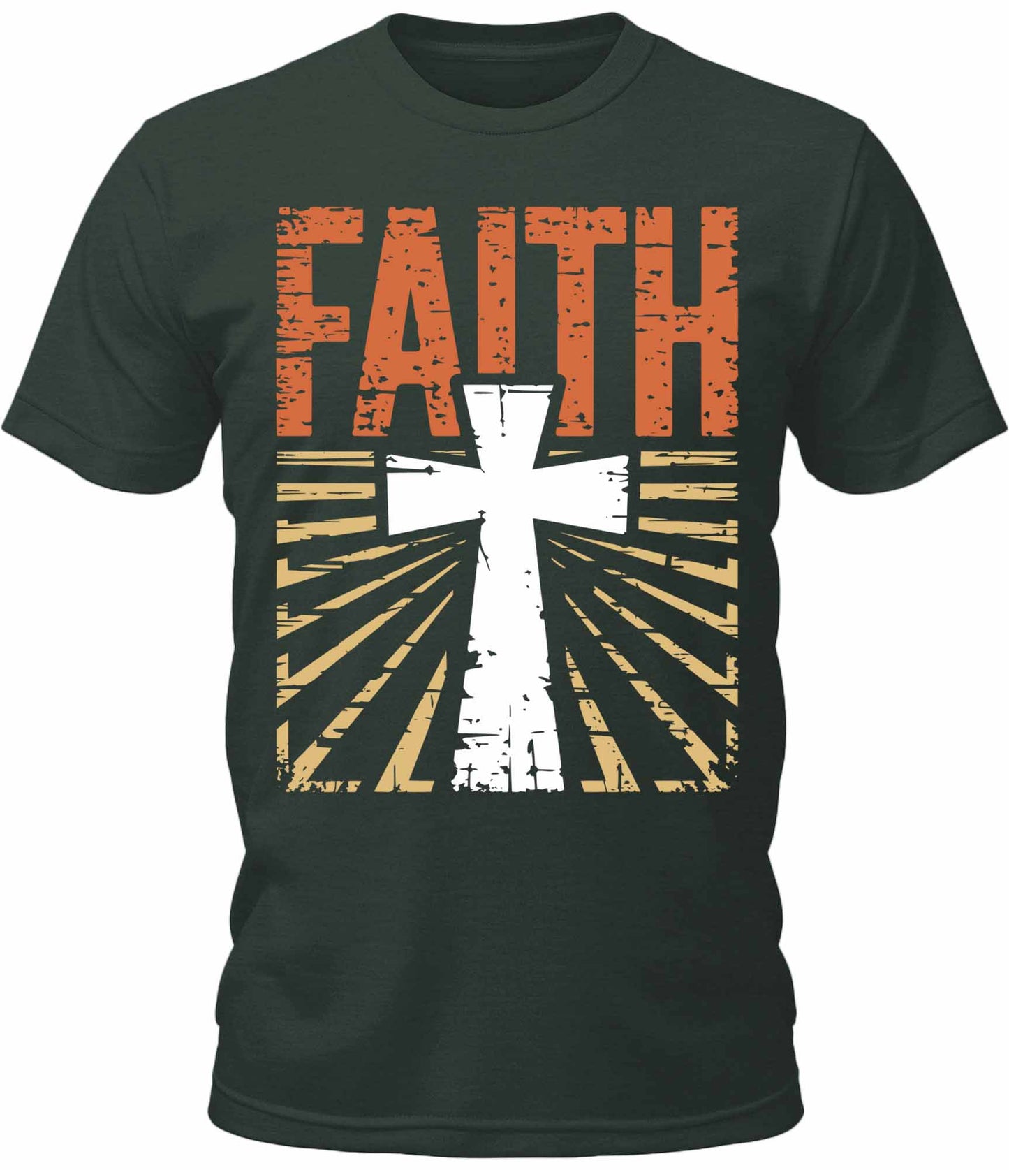 Men's Faith Christian Cross Retro Vintage Graphic Tee Cool Premium Tshirt