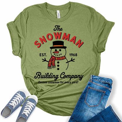 Women's Snowman EST. 1968 Christmas Graphic Tees