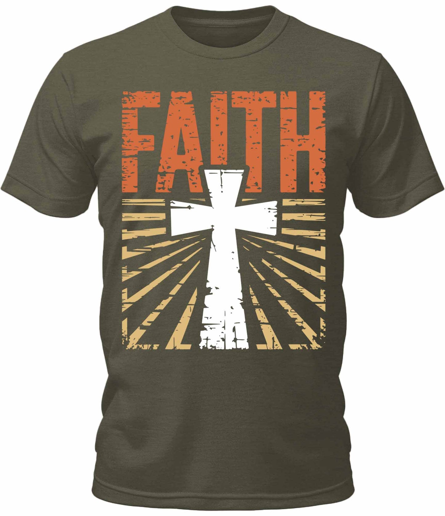 Men's Faith Christian Cross Retro Vintage Graphic Tee Cool Premium Tshirt