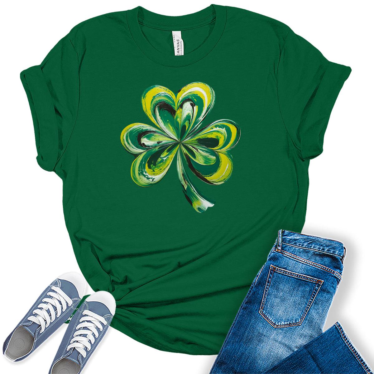 Women's St. Patrick's Day Paint Shamrock Shirt