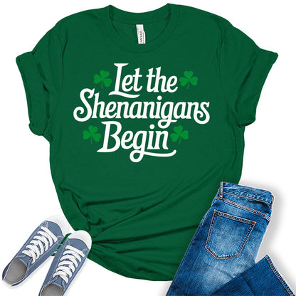 Women's Irish Let The Shenanigans Graphic Tees