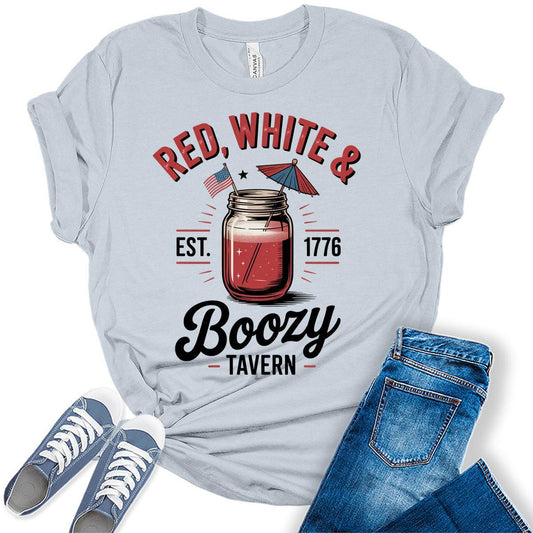 4th of July Shirts For Womens Patriotic Graphic Tees Est 1776 Bella Plus Sized Tops