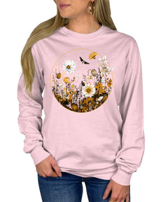 Wildflower Vintage Plant Grow Positive Thoughts Long Sleeve T-Shirt