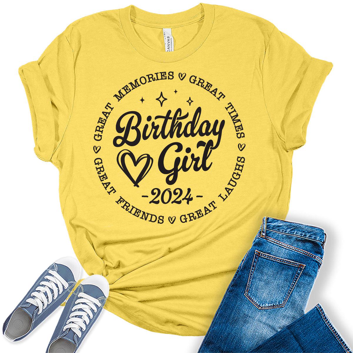 Birthday Girl Shirt 2024 Cute Party Shirt for Women Trendy Letter Prin ...